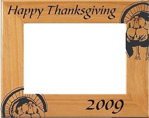 Thanksgiving "Turkey" Picture Frame - Personalized | Laser Engraved Wood Frame - 3 Sizes Decade Awards