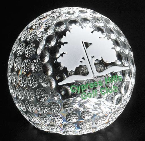 Clipped Crystal Golf Ball Corporate Award / Gift Decade Awards