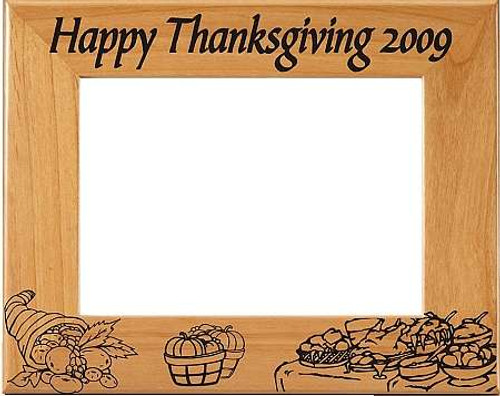 Thanksgiving Picture Frame | Happy Thanksgiving Frame | Laser Engraved Wood Frame - 3 Sizes Decade Awards