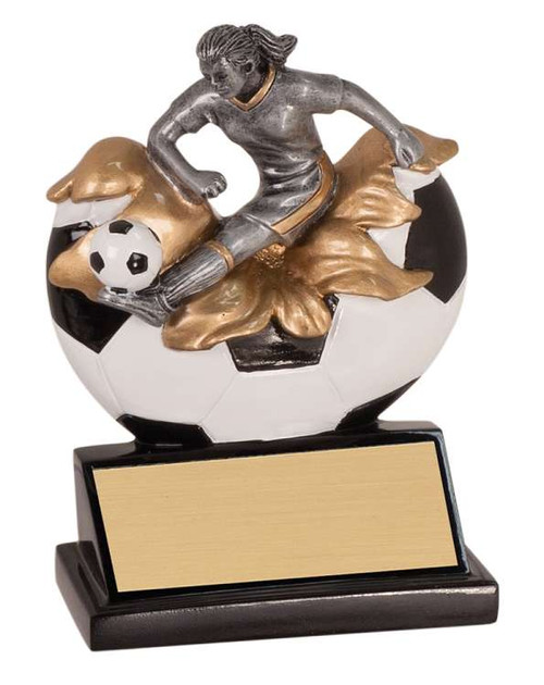 Soccer Xploding Action Trophy - Female - 5.25 Inch Tall CLEARANCE