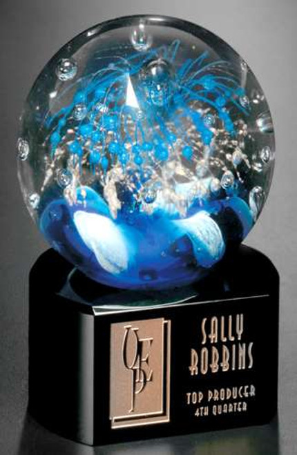 Art Glass Trophy - Celebration | Artistic Corporate Award - 5.5" Decade Awards