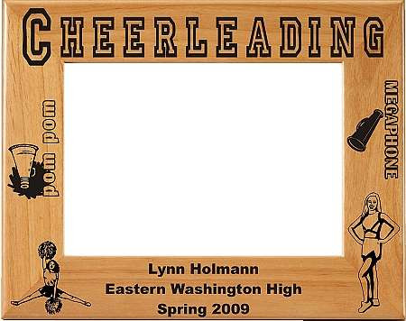 Cheerleading Picture Frame, Personalized | Laser Engraved  Wood Frame - 3 sizes Decade Awards