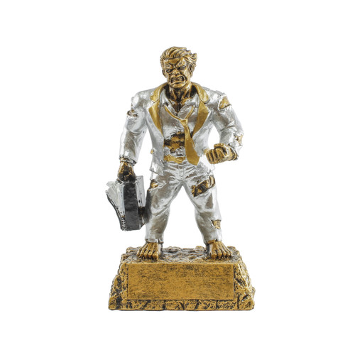 Monster Salesman Trophy | Engraved Business Monster Award - 6.75 Inch Tall