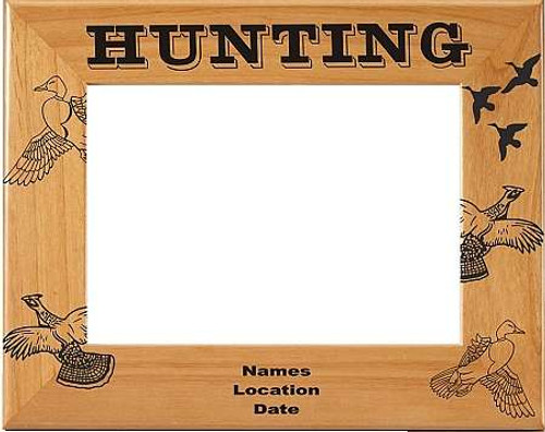Bird Hunting Picture Frame - Personalized | Laser Engraved Wood Frame - 3 Sizes Decade Awards
