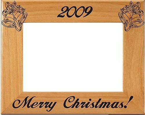 Christmas Bells Picture Frame - Personalized | Laser Engraved Wood Frame - 3 Sizes Decade Awards