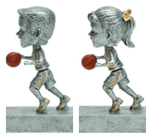 Basketball "Rock 'n Bop" Bobblehead Trophy - Male / Female Decade Awards