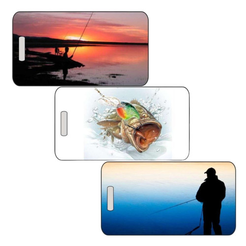 Fishing Luggage Tag in 2 Sizes – Personalized Angler Bag ID Tag for Tackle, Boats, and Travel – Durable Custom Design by Decade Awards