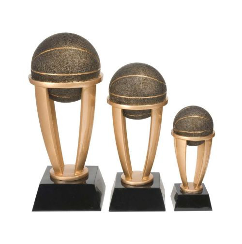 Basketball Gold Tower Trophy | Engraved Basketball Award - 13, 10.75 or 7.5 Inch Tall