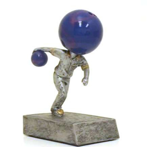 Bowling Ball Bobblehead Trophy | Bowler Bobblehead Award | 5.5 Inch Tall Decade Awards