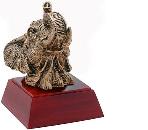 Decade Awards Elephant Mascot Sculptured Trophy | Engraved Elephant Award - 4 Inch Tall Mascot Trophies RS-477 12.95