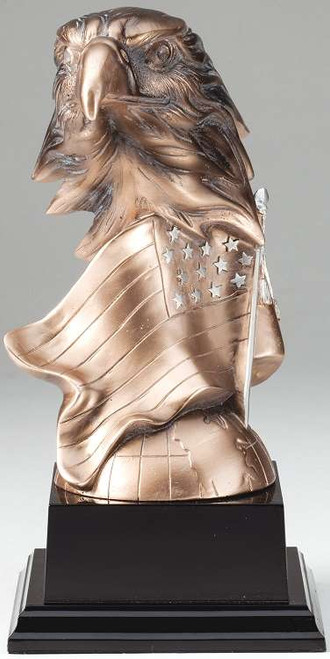 Eagle Sculpture Electroplated Award | Engraved Golden Eagle Award - 7.25 or 8.75 Inch Tall Decade Awards