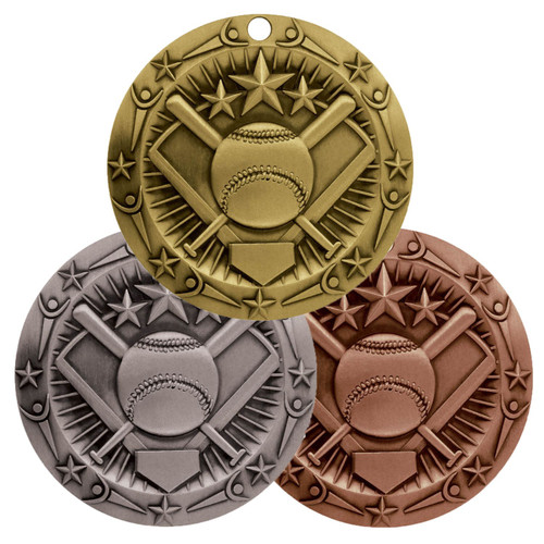 Softball World Class Medal - Gold, Silver or Bronze | Engraved Slow / Fast Pitch Medal -3 Inch Wide Decade Awards