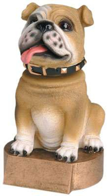 Bulldog Mascot Bobblehead Trophy - Brown | Engraved Brown Bulldog Award - 6 " Tall Decade Awards