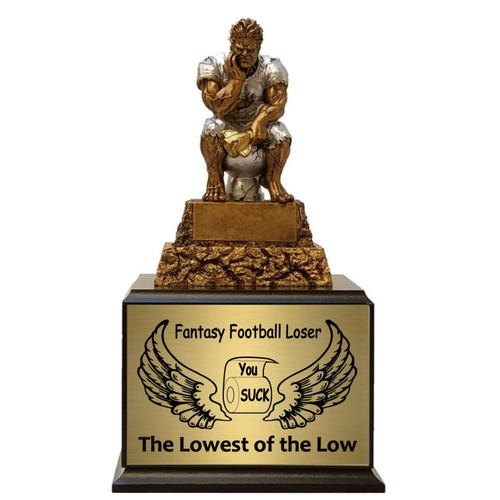 MONSTER on the TOILET Perpetual Award | Fantasy Football Monster LAST PLACE Perpetual Trophy - 11.5 Inch Tall  Decade Awards
