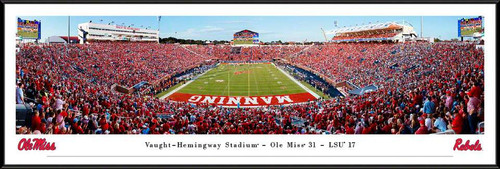 Ole Miss Rebels End Zone Football Panoramic Picture - Vaught-Hemingway Stadium Decade Awards