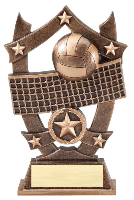 Volleyball 3D Gold Sport Stars Trophy | Star V-ball Player Award | 6.25 Inch Decade Awards