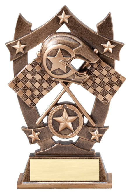Racing 3D Gold Sport Stars Trophy | Star Motocross NASCAR Award - 6.25 Inch Decade Awards