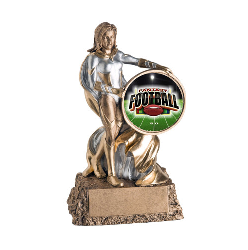 Fantasy Football League Valkyrie Trophy | Engraved Female FFL Award - 6.75 Inch Tall Decade Awards