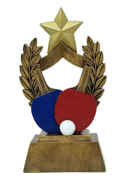Ping Pong Trophy | Engraved COLORED Paddles Table Tennis Award - 6.5" Decade Awards