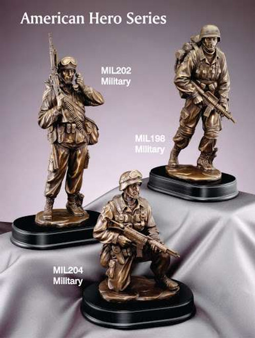 Military Serviceman Trophy | Engraved American Hero Series Award Decade Awards