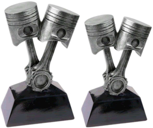 Piston / Mechanic Award - Antique Silver | Engraved Mechanic Trophy - 7 or 11 Inch Tall Decade Awards