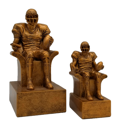 Fantasy Football Armchair Quarterback Trophy - Engraved Vintage Gold FFL Award - 6 or 9 Inch Tall