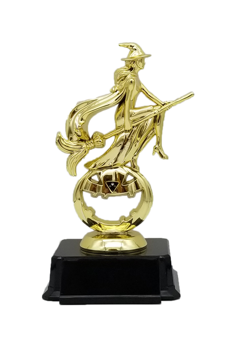 Witch Halloween Trophy | Engraved Pumpkin Queen Award - 7.5 Inch Tall