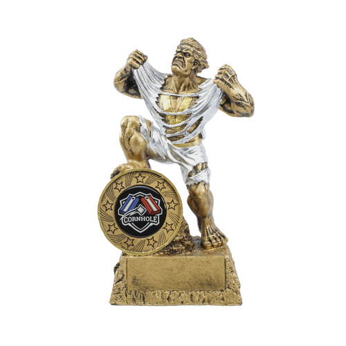 Cornhole LARGE Monster Trophy / Engraved Bean Bag Toss GIANT Beast Award - 9.5 Inch Tall 
