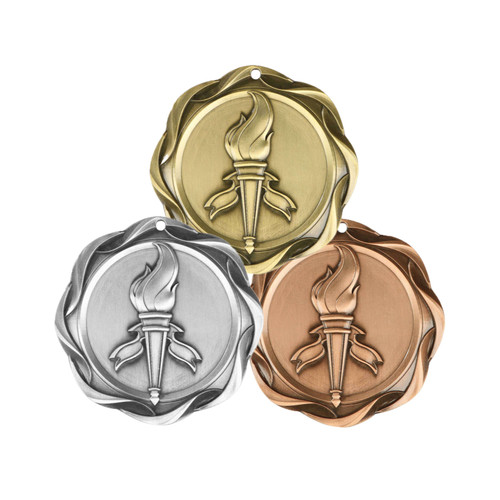 Victory Fusion Medal- Gold, Silver or Bronze | Engraved Victory Medallion - 3 Inch Wide Decade Awards