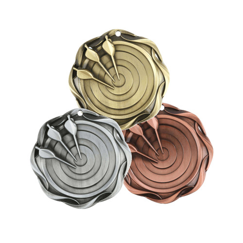 Archery Fusion Medal- Gold, Silver or Bronze | Engraved Archery Medallion - 3 Inch Wide Decade Awards