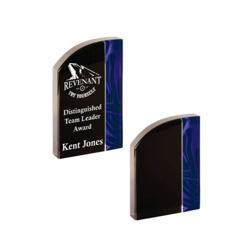 Wave Blue Velvet Acrylic Award | Engraved Blue Acrylic Award - 7" or 8" Tall Decade Awards