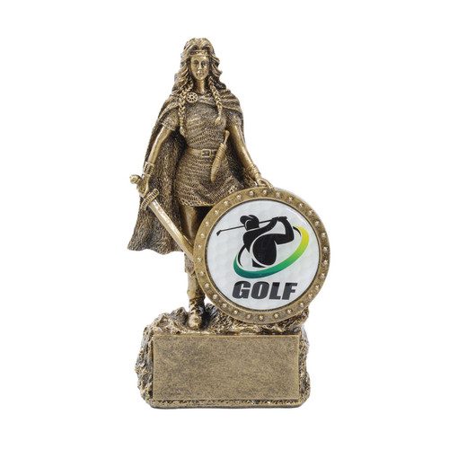 Female Champion Trophy - Golf | Engraved Woman Golf Warrior Award - 6.75 Inch Tall Decade Awards