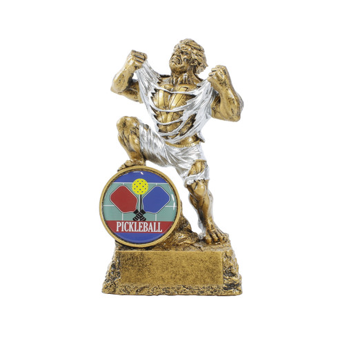Pickleball Monster Trophy | Engraved Pickleballer Hulk Award Monster Trophy - 6.75 Inch Tall