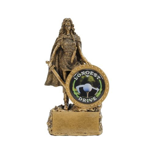 Female Champion Trophy - Golf | Engraved Woman Warrior Longest Drive Award - 6.75 Inch Tall  Decade Awards