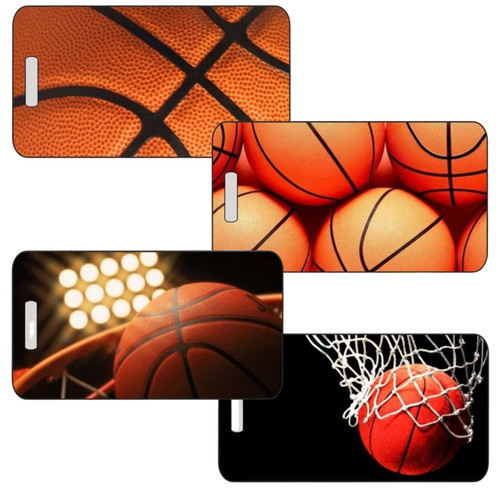 Basketball Luggage Tag in 4 Styles and 2 Sizes – Personalized Sports Bag ID Tag for Players – Durable Custom Design by Decade Awards