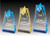 Sculpted Star Acrylic Trophy - Blue or Gold | Engraved Star Corporate Award - 6", 8" or 10" Tall Decade Awards