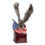 American Eagle Resin Trophy | Engraved Silver Eagle with American Flag Award - Swooping Decade Awards