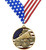 Cheer Patriotic Medal - Gold, Silver or Bronze | Engraved Red, White & Blue Spirit Medallion - 2.75 Inch Wide Decade Awards