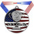 1st, 2nd, 3rd Place Patriotic Medal - Gold, Silver or Bronze | Engraved Red, White & Blue Place Medallion - 2.75 Inch Wide Decade Awards