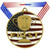 1st, 2nd, 3rd Place Patriotic Medal - Gold, Silver or Bronze | Engraved Red, White & Blue Place Medallion - 2.75 Inch Wide Decade Awards