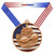 Swimming Patriotic Medal - Gold, Silver or Bronze | Engraved Swim Meet Medal - 2.75 Inch Wide Decade Awards
- Bronze Swimming Medal - Stars & Stripes Ribbon