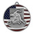 Wrestling Patriotic Medal - Gold, Silver or Bronze | Engraved Red, White & Blue Wrestler Medallion - 2.75 Inch Wide Decade Awards