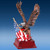 Eagle with American Flag Award | Engraved Patriotic Bronze Eagle Trophy - 9.25 Inch Tall Decade Awards