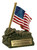 American Flag Color Resin Trophy | Engraved American Flag Award - 4 Inch Tall Decade Awards