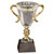 Cup Trophy - Crystal with Gold Handles on a Black Marble Base| Engraved Crystal Cup Award with Scroll Handles - 7.25, 8.5 or 10 Inch Tall   Decade Awards