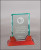 Glass Plaque Prestige Award - 3 Sizes  | Engraved Corporate Award with Rosewood Base Decade Awards