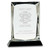 Crystal Plaque on Black Base Trophy - 7" or 8" Tall | Engraved Beveled Crystal Plaque Award Decade Awards