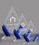 Cambridge Diamond Crystal Award - Black, Blue or Red Accent | Engraved Corporate Award - 7, 8 or 9 Inch Tall Decade Awards
