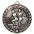 Silver cross country medal for race winners featuring engraved plate from Decade Awards