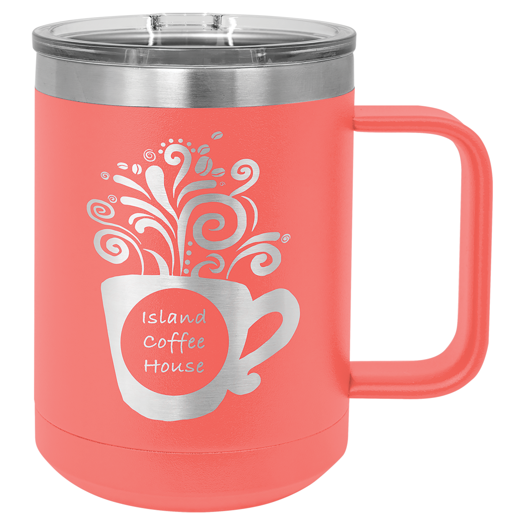 Personalized Red Travel Coffee Mug With Handle